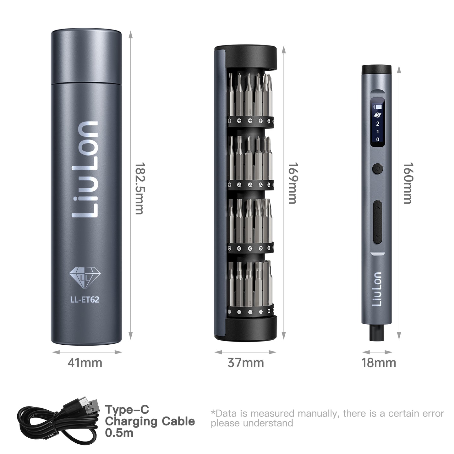 Liulon LL-ET62 62 In 1 Electric Screwdriver Set With 3 Adjustable Gears